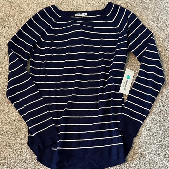 Pink Clover Navy and White Striped Sweater - Picture 1 of 2